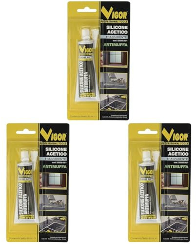 SILICONE VIGOR ANTIMUFFA TUBETTO TRASPARENTE (Confezione da 3)