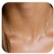 ZHESHY Gold Silber 925 Kette Damen 14K Vergoldete Chain Halskette Silberkette 925 Ohne Anhänger Glitzernde Schlangenkette Singapurkette Ankerkette Perlen Verstellbare Choker Goldkette Schmuck Frauen