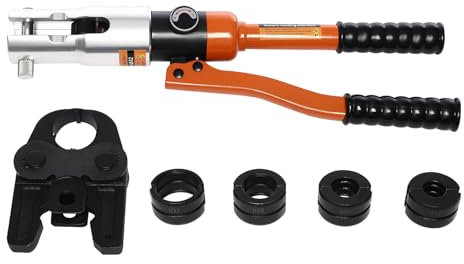 Profi Presszange U-Kontur, U16/U20/U25/U32 mm Formen Handpresse Presszange, Rohrpresszange Set mit um 360° drehbarem Kopf, Hydraulische Druckklemme für PEX-Rohre, Verbundrohr