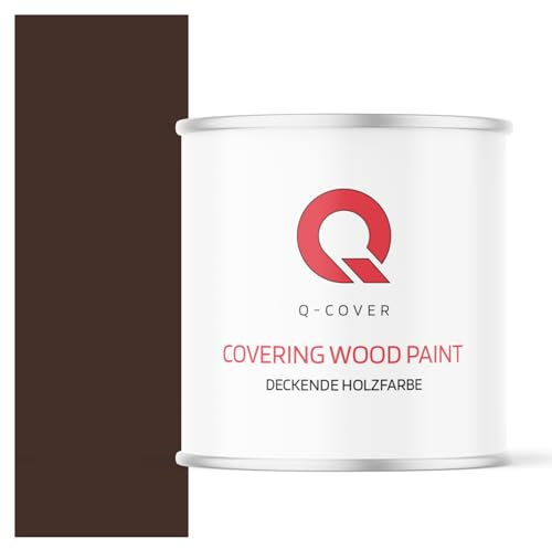 Q-COVER DECKENDE HOLZFARBE 2.5L HALBMATT Schokoladenbraun RAL 8017 RAL DECKFARBE HOLZLACK DECKLACK WETTERSCHUTZFARBE ALLE HOLZARTE OSB-PLATTEN INNEN AUßEN ca. 80-150 ml / m2