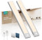 LROLTEF Schrankbeleuchtung Led Lampe mit Bewegungsmelder - 30cm 2200mAh 4000K Unterbauleuchte Küche Licht Aufladbar Magnetische mit USB & Sensor - Dimmbar Treppenlicht Schranklicht | 2 Stück
