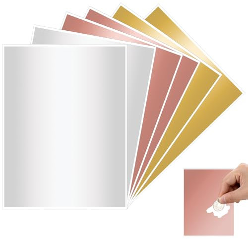 JIYIN 6 Stück Groß Rubbelaufkleber, 27×20cm Rubbellose selber machen Gold Rubbel Etiketten DIY Rubbellose Selbstklebendes Rubbeletikett Rubbellos Aufkleber für Gutschein Adventskalender Geschenke