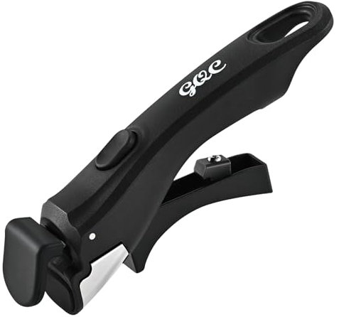 GQC Universal Removable Pan Handle, Heat-Resistant Detachable for Pots, Pans & Grill Pans, Secure Grip, Tool-Free Installation, Space-Saving Pot Handle for Versatile Cookware Compatibility