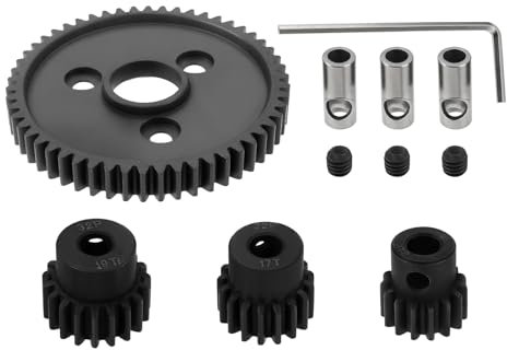 ECSiNG 1 set 0.8 32 Pitch Métal Acier 3956 Engrenages Moteur Engrenage avec 15T 17T 19T Pignons Gear Compatible avec Tra-xxas 1/10 Slash 4x4 4WD 2WD