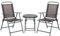 Outsunny Bistro-Set 3-teilig aus Metall Wetterfest Gartenmöbel Set mit klappbar Glastisch Gartenstühlen Outdoor Balkonmöbel Set Sitzgruppe Balkonset Gartengarnitur Braun