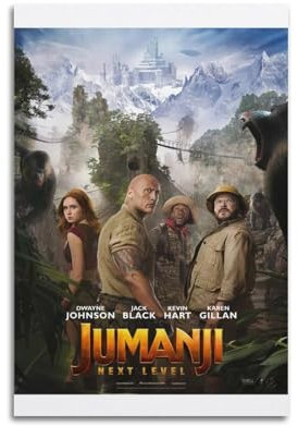 gimmygo Jumanji Poster Next Level auf Leinwand, ästhetisches Cover-Poster, Vintage, dekoratives Gemälde für Wohnzimmer, Schlafzimmer, 30 x 45 cm, ungerahmter Stil