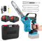 Ovshnrr Mini Chainsaw Cordless 8 Inch, Handheld Chainsaw with 2 Batteries, Electric Chain Saw with Automatic Oiler System and Security Lock, for Garden Tree Trimming, Wood Cutting