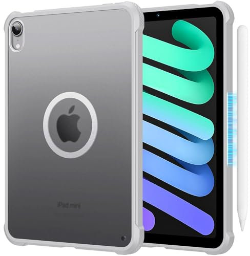 SANDUODD iPad mini A17 Pro/6 Hülle mit Magnetring für MagSafe, durchscheinende Rückschale, schlank & leicht, vollständiger Eckenschutz, kompatibel mit iPad mini 6/7 (Grau)
