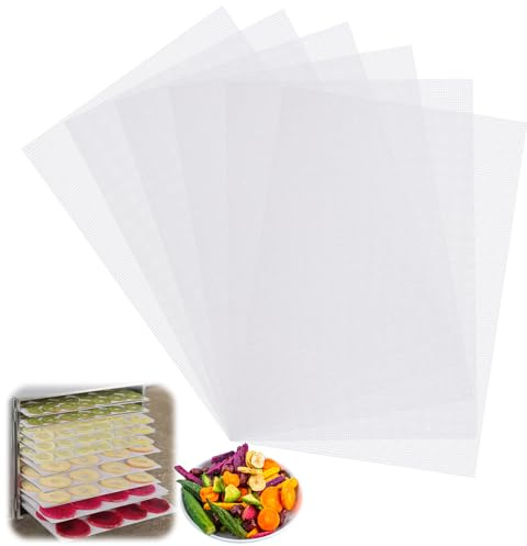 10 Stück Dörrfolie für Dörrautomat,38.5×28.5cm für Rechteckige,Obsttrockner | Dörrfolie Antihaft Silikon Dehydrator Blätter für Obsttrockner,Rechteck Silikon Dampfmatte,Dehydrator Matten