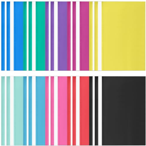 20 Pcs Cartelle Presentazione A4 con Copertina Trasparente, Cartelline per Progetti in Plastica, Raccoglitore Progetto Portadocumenti A4, Organizzatore Documenti per Ufficio, Casa, Scuola (10 Colori)