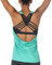 icyzone Damen Sport Tops mit Integriertem BH - 2 in 1 Yoga Gym Shirt Fitness Training Tanktop (XL, Florida Keys)