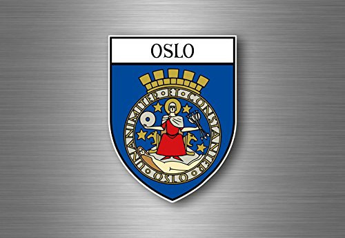 Aufkleber sticker autoaufkleber wappen schild flagge oslo norwegen