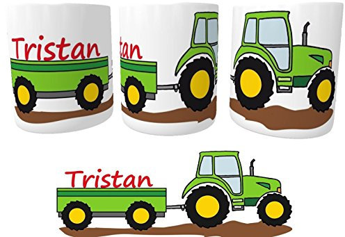 Spardose Traktor Trecker mit Wunschname personalisiert | Sparbüchse für kleine Landwirte | Sparstrumpf | Taschengeld sparen I Kinder