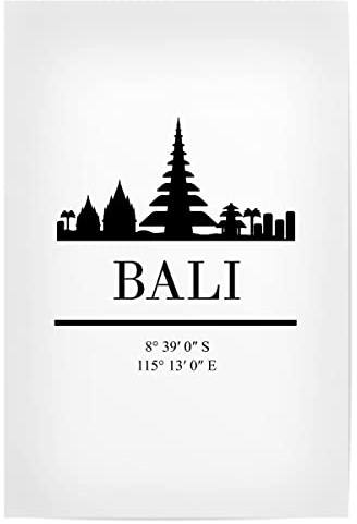 artboxONE Poster 30x20 cm Städte Bali Indonesia Black Skyline Art - Bild Bali Bali Coordinates