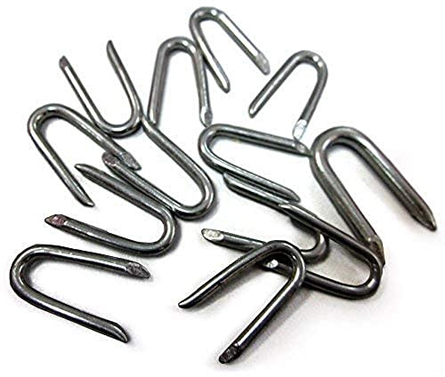 Merriway BH06869, silberfarben Bulk Hardware Verzinkte Zaunklammern, 20 mm, 200 g, silberton