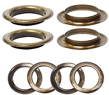 WedDecor 30mm Bronze Laiton Œillets avec Rondelles pour Vêtements et Maroquinerie, Rondelles pour Vinyle Bannières & Toile Support, DIY Projets - Bronze, Pack of 10