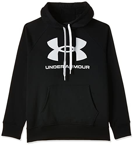Under Armour Women's Rival Fleece Logo Aufwärmoberteil, Black, Small, 1356318, Black/White/White