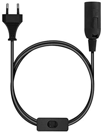 kwmobile E14 Lampenfassung mit Schalter - E 14 Fassung Schwarz mit 3,5m Netzkabel Schalter - Lampenaufhängung Pendelleuchte Hängeleuchte Lampe