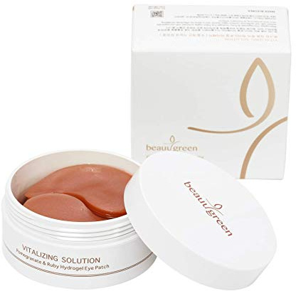 BEAUUGREEN Granatapfel- und Rubin-Hydrogel-Augenpads (90 g / 60 Stück)