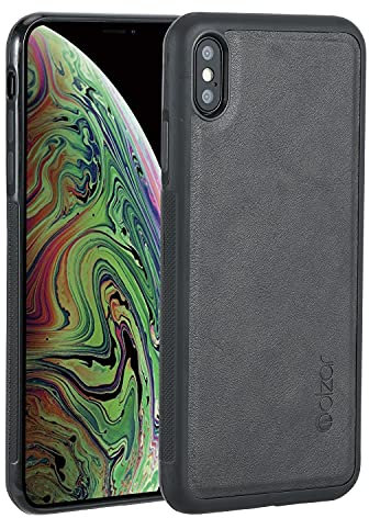 Molzar GripBig Series for iPhone Xs Max Case, Built-in Metal Plate for Magnetic Mount, Works with Qi-certified Chargers, Compatible with iPhone Xs Max, Black/Black