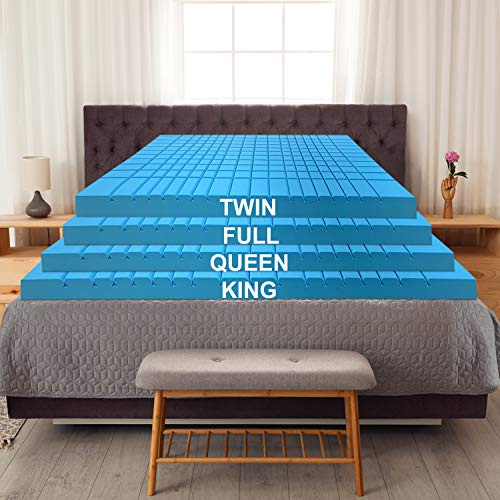 AK TRADING CO. Mattress Topper, 3 Inch Visco Neropur Cube Contouring Orange Blossom Scented Memory Foam with Gel-Infused Cooling Topper (75x38 - Twin)