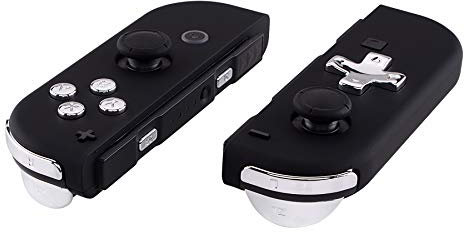 eXtremeRate Botones de D-Pad Versión para Nintendo Switch y OLED, Teclas de ABXY Dirección SR SL L R ZR ZL Gatillos, Resorte para Joycons (Compatible con eXtremeRate D-Pad Carcasa) - Plata Cromado