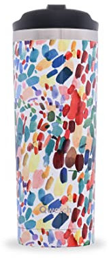 QWETCH - Travel Mug Isotherme - Arty 470ml - Thermos Café & Thé en Inox - 6h Chaud et 12h Froid - Sans BPA, Étanche, Mug de voyage