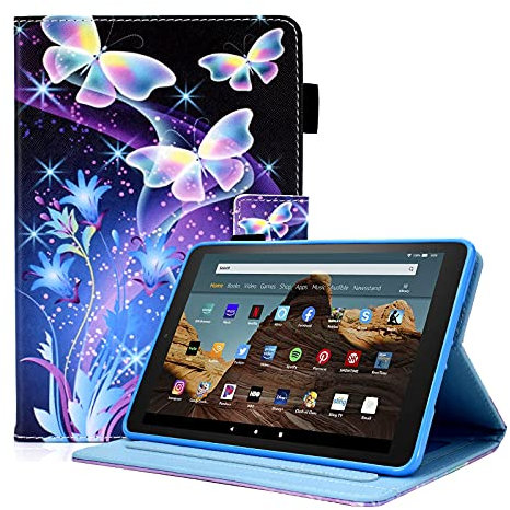 Case for Amazon Fire HD 10 Tablet (9th Generation 2019, 7th Generation 2017), NOT fit New 2022 2023 Release 11th 13th Gen, Premium PU Leather Stand Cover with Smart Auto Wake/Sleep,Dream Disc