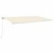 vidaXL Gelenkarmmarkise Einziehbar mit LED Markise Sonnenmarkise Balkonmarkise Sonnenschutz Sichtschutz Fenster Terrasse Garten 600x350cm Creme