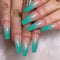 Yheakne Extra Long Coffin Ombre Press on Nails - Glossy Ballerina French Gradient Clip on Art - Full Cover Acrylic Tips for Women and Girls - 24Pcs (Style C)