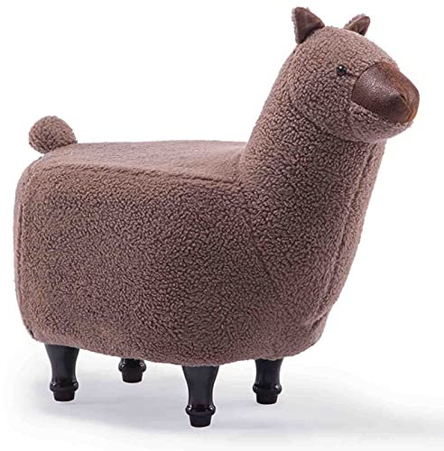 HMTE Fußhocker mit Tieren, großer Fußhocker aus Baumwolle und Leinen mit abnehmbarem Deckel, getufteter Fußhocker, Couchtisch für Wohnzimmer, Schlafzimmer, Zuhause (Schwarzes Schaf normal)