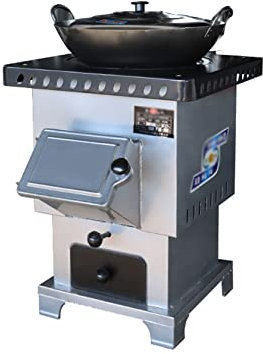 RPLM Estufa De Leña, Estufa De Leña, Estufa De Hierro Fundido para Calentar y Cocinar, con Wok,Fixed