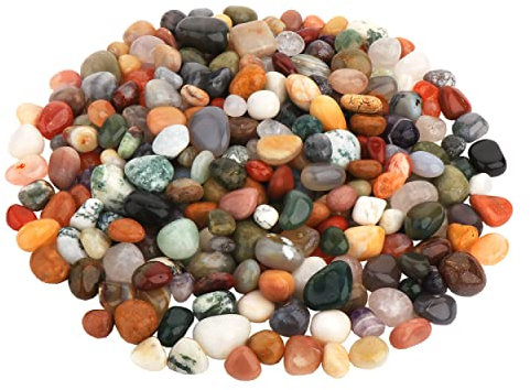 NKlaus 900g Pietre burattate 10-20mm Pietre Naturali India Mix Pietre per Gioielli Deco 11100