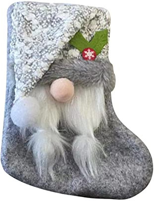 Personalisiert 3D Handgefertigt Nikolausstiefel Weihnachtsdekoration, farbige Fleece-Bommelmützen, Plüschbart, geflochtene gesichtslose Zwerge, Weihnachtsstrümpfe Personalisiert Nikolausstrumpf