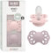 BIBS Infinity Symmetrischer Schnuller Zweierpackung, bisphenol-A frei, Symmetrischer Silikonsauger, Symmetrischer Nippel. Silikon, 6-18 Monate (2er Pack), Blossom/Dusky Lilac