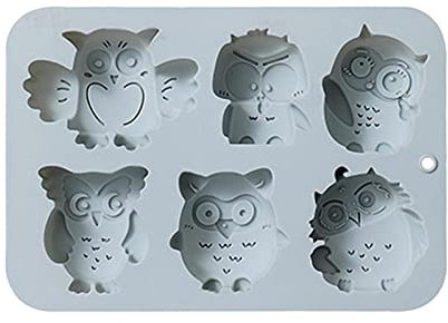 Haohon 6 Moldes De Hornear Búho Chocolate Silicona Flip Candy Cake Figuras Escayola Redondas