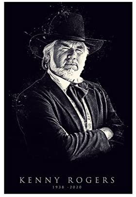 MJKO Kenny Rogers Leinwand-Poster, Wandkunst, Dekoration, Bild, Gemälde für Wohnzimmer, Schlafzimmer, Dekoration, ohne Rahmen, 40 x 60 cm