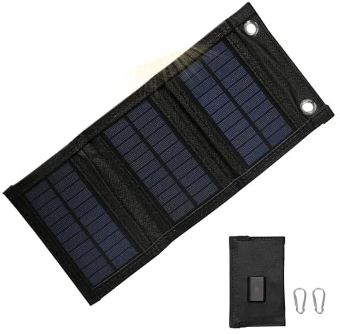 BuyWeek 10W Panneau Solaire Portables Chargeur Solaire Pliable Chargeur de Panneau Solaire avec Port USB pour Smartphone Tablette Étanche Panneaux Solaires pour Camping Randonnée