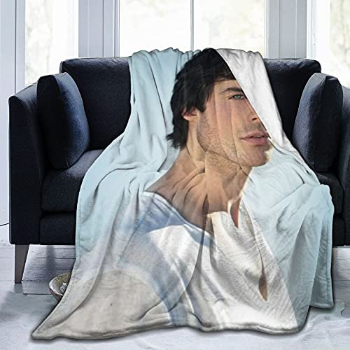 Ian Somerhalder Decke Lammdecke 3D-Druck Plüschdecke Bettwäsche Dekor Decke für Wohnzimmer Schlafzimmer Wohnheim Dekor