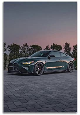 JUNNA Sportwagen-Poster für BMW M4 G82 Rennwagen, dekoratives Gemälde, Leinwand, Wand- und Kunstbild, Familien-Schlafzimmer, 30 x 45 cm
