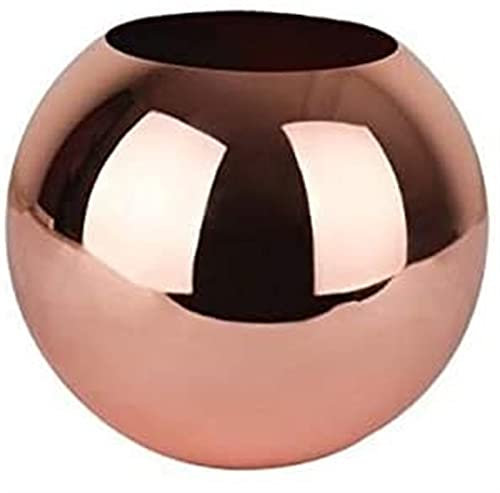KRHINO Vase en métal Rose Gold Flower Pot en Acier Inoxydable Vase Accueil Partie de Bureau de Mariage Vase de décoration de Mariage 14 x 12 x 8,2 cm Pots de Fleurs (Color : Rose Gold)