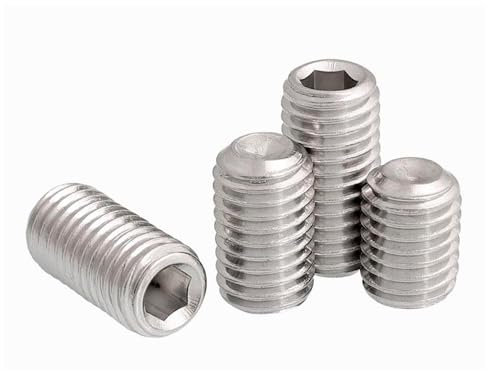 Viti filettate M2 x 2 mm, con esagono incassato e taglio ad anello, in acciaio inox argento, ISO4029, 100 pezzi