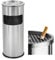Curvaso Dustbin Large Rubbish Waste Bin Bucket with Removal Lid Outdoor Free Standing Stainless Steel Metal Indoor for Home Garden Office Restaurant Pub Silver Round