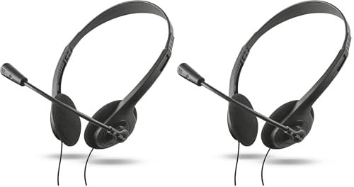 Trust Primo Chat Headset for PC and Laptop, Black (Pack of 2)