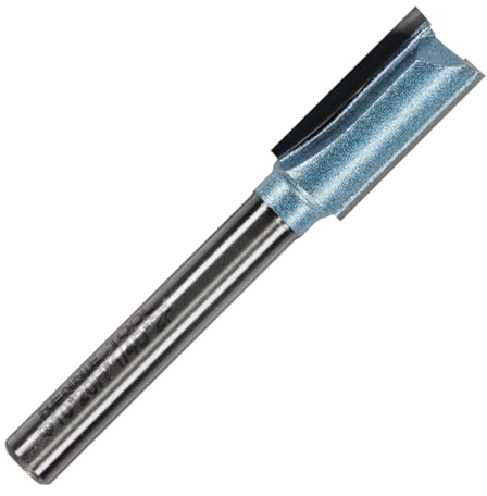 Rennie Tool - 10mm Cut x 20mm Flute x 1/4 Shank 2F Straight Router Bit | TCT Tipped 2 Flute Straight Router Cutter Bit Compatible With Makita Bosch Trend Katsu Dewalt Router Etc. 10mm Router Bit