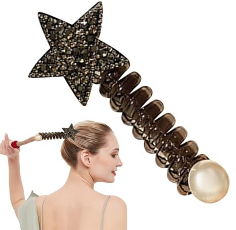 Telefonleitungs-Haarbänder,Strass-Gummi-Kopfbedeckungsspule | Spiralförmige Telefonkabel-Pferdeschwanzhalter, Pferdeschwanzhalter-Zubehör für Mädchen, Kinder, Kinder