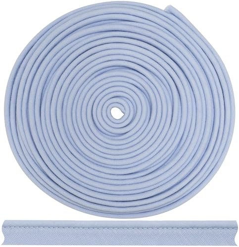 AERZETIX - C72054 - Paspel Schrägband Zierband 4,5 meter x 10 mm - aus 50% polyester und 50% baumwolle - farbe hellblau - passepartout borten kleidung kissen quilt paspeln zum nähen