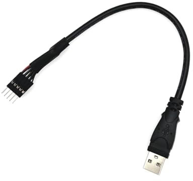 JZK 9 Pin Motherboard Male Header cable to USB 2.0 Type A Male Connect Adapter PC to USB Plug