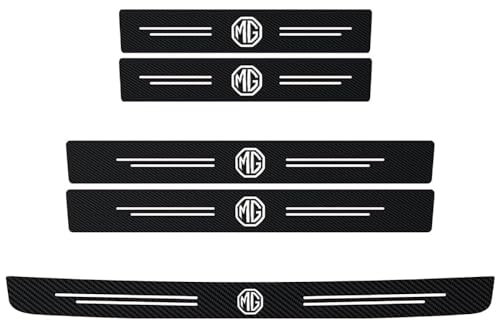 SANNITOU Car Door Sill Protector Strips Scratch Resistant Door Sill Bumper Protective Film AbrasionInterior Accessories for MG ZS EV 2019-2021 2022 2023, 5PCS
