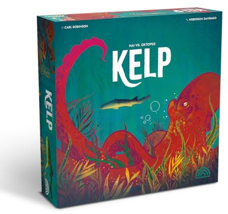Wonderbow Kelp - Hai vs. Oktopus Brettspiel • EIN Spiel für 2 Personen • Asymmetrisches Strategiespiel • Für Erwachsene & Kinder ab 10 Jahren (Deutsch), 2 Spieler